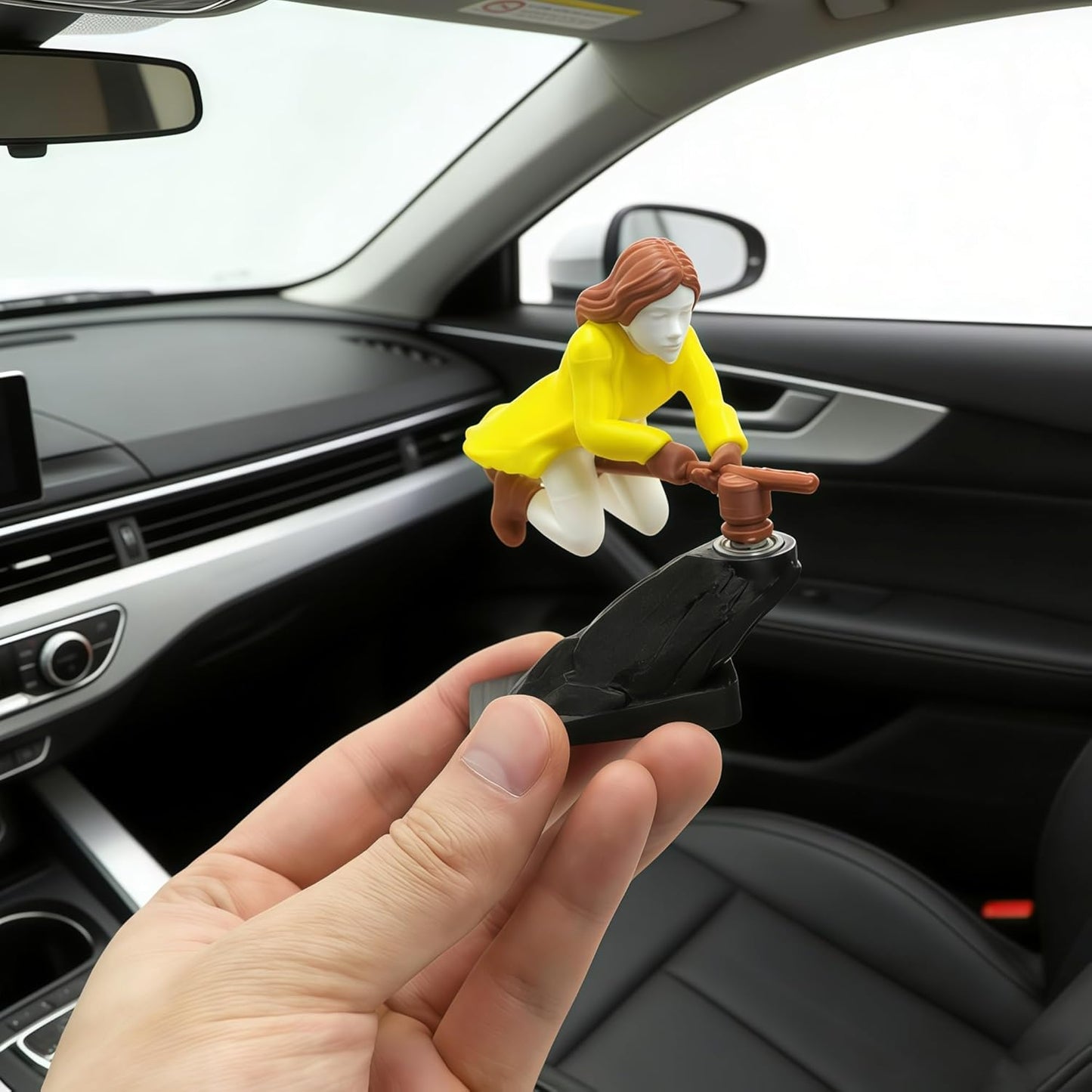 4Pcs Broomstick Dashboard Ornament, Motion-Activated Drifting