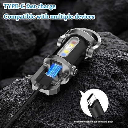 2PCS Keychain Flashlights Rechargeable, COB 800 Lumens EDC Mini Flashlights