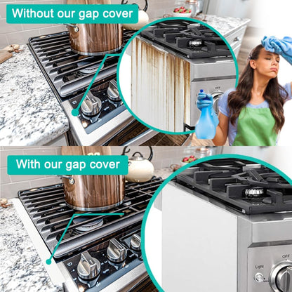 2 Pack Silicone Stove Gap Covers,Heat Resistant Oven Gap Filler Seals Gaps