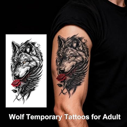 6 Sheets Temporary Tattoos for Women and Men Body Arm Back, Realistic Waterproof