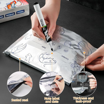 10PCS Reusable Aluminum Foil Sealable Storage Bags