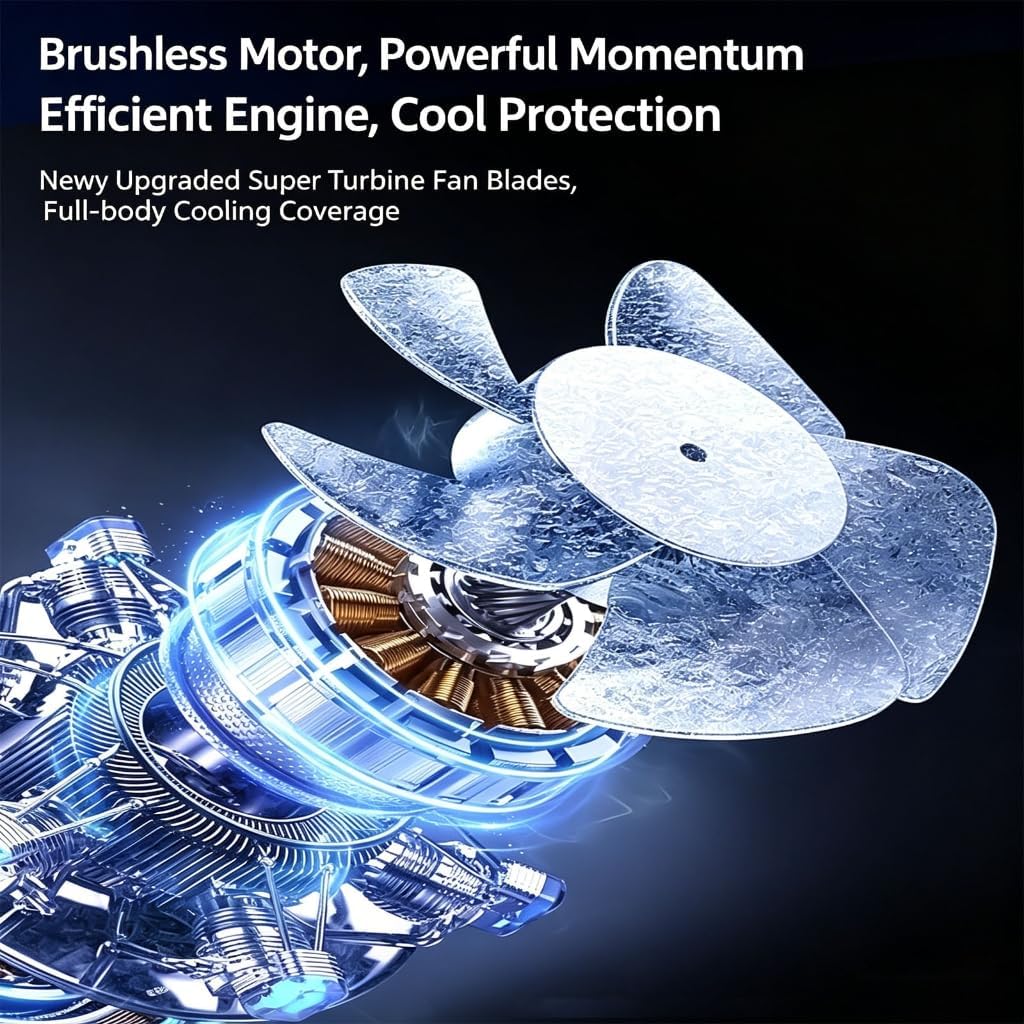 Portable Waist Fan Under Shirt Rechargeable 3600mAh Powerful Wind