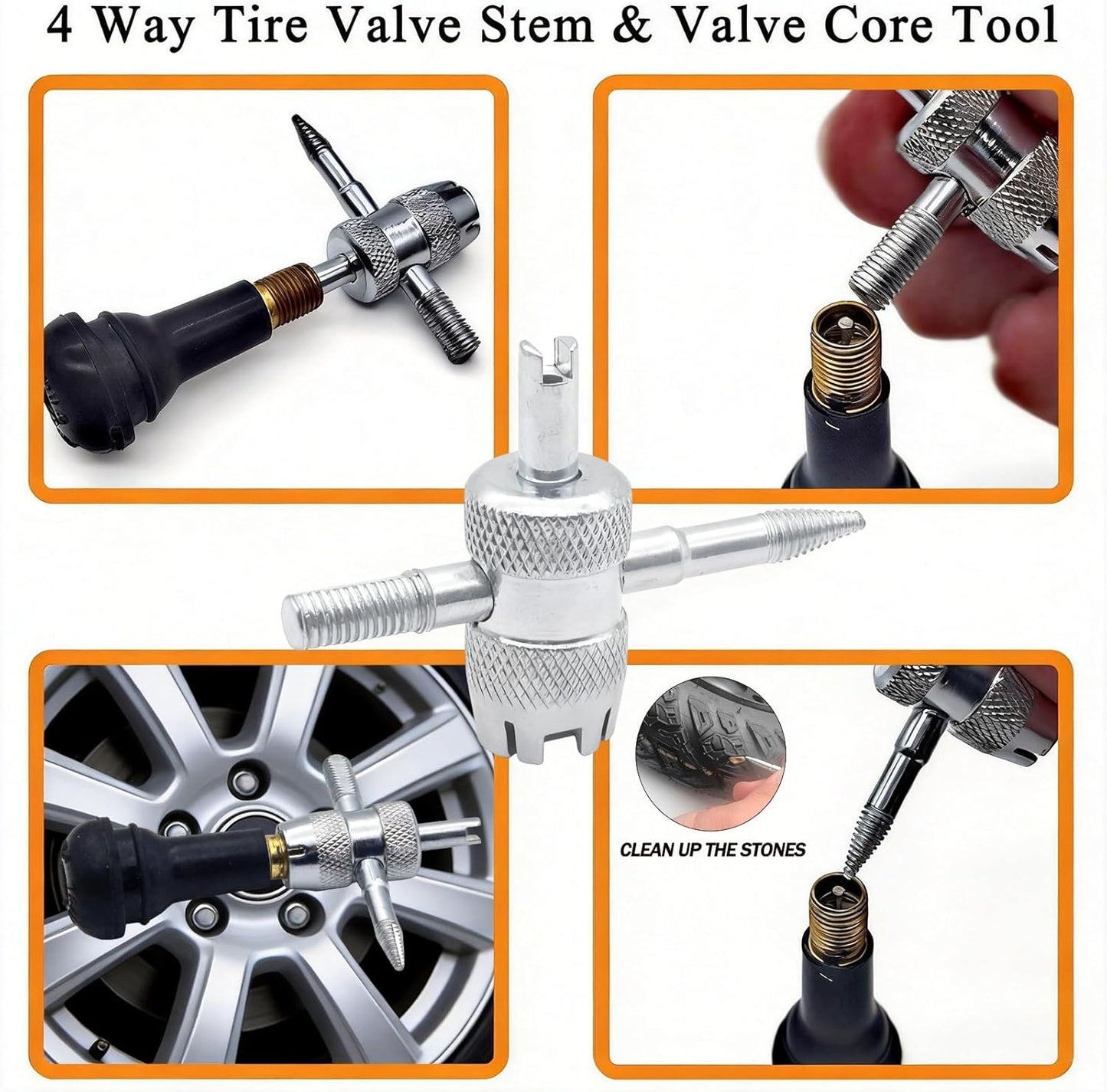 23PCS Tire Valve Stem Tool，Quick Change Valve Installer Kit