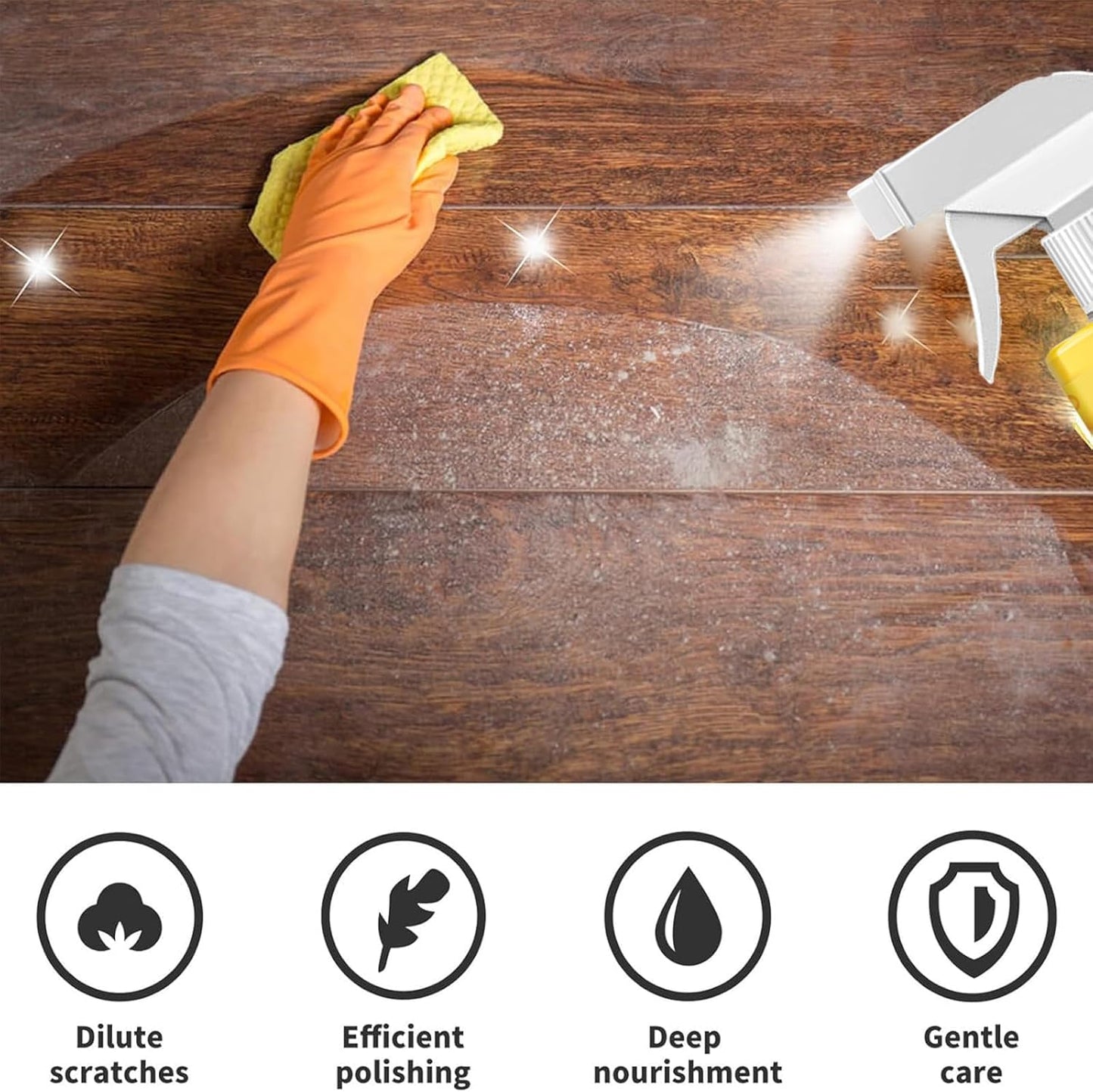 Beeswax Wood Polish Spray,Natural Wood Polish Spray For Living Rooms,Kitchens,Wood Furniture...