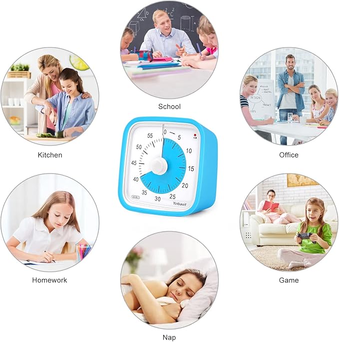 Upgraded Visual Timer with Protective Case 60 Minute Countdown Timer