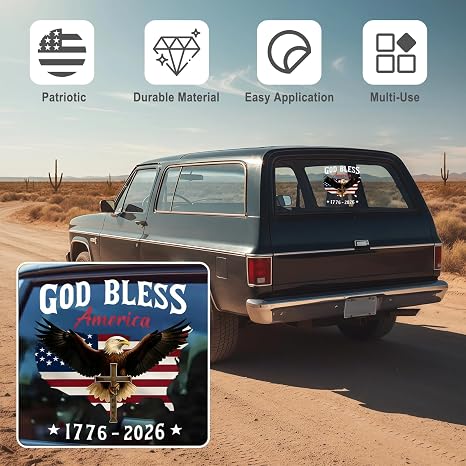 5PCS God Bless 1776-2026 America 250th Anniversary Stickers