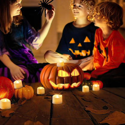24Pcs Flameless LED Candles - Warm Yellow Flickering Bright Tealights for Votive