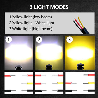 2PCS Led Driving Light for Motorcycle Universal Fit 30W, 6000 Lumens