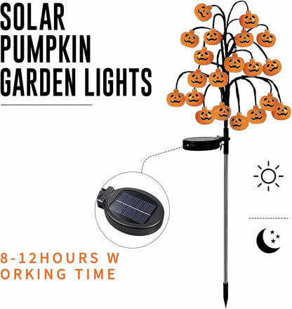 Halloween Solar Lights Pumpkin Waterproof Ground Stakes | Funny Outdoor Halloween Lights