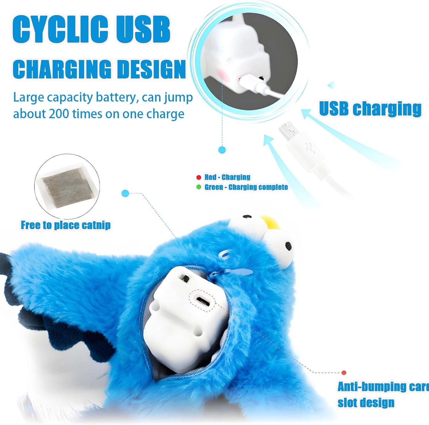 Interactive Chirping Bird Cat Toy Flapping Wingss,Simulated Chirping Bird Cat Toy