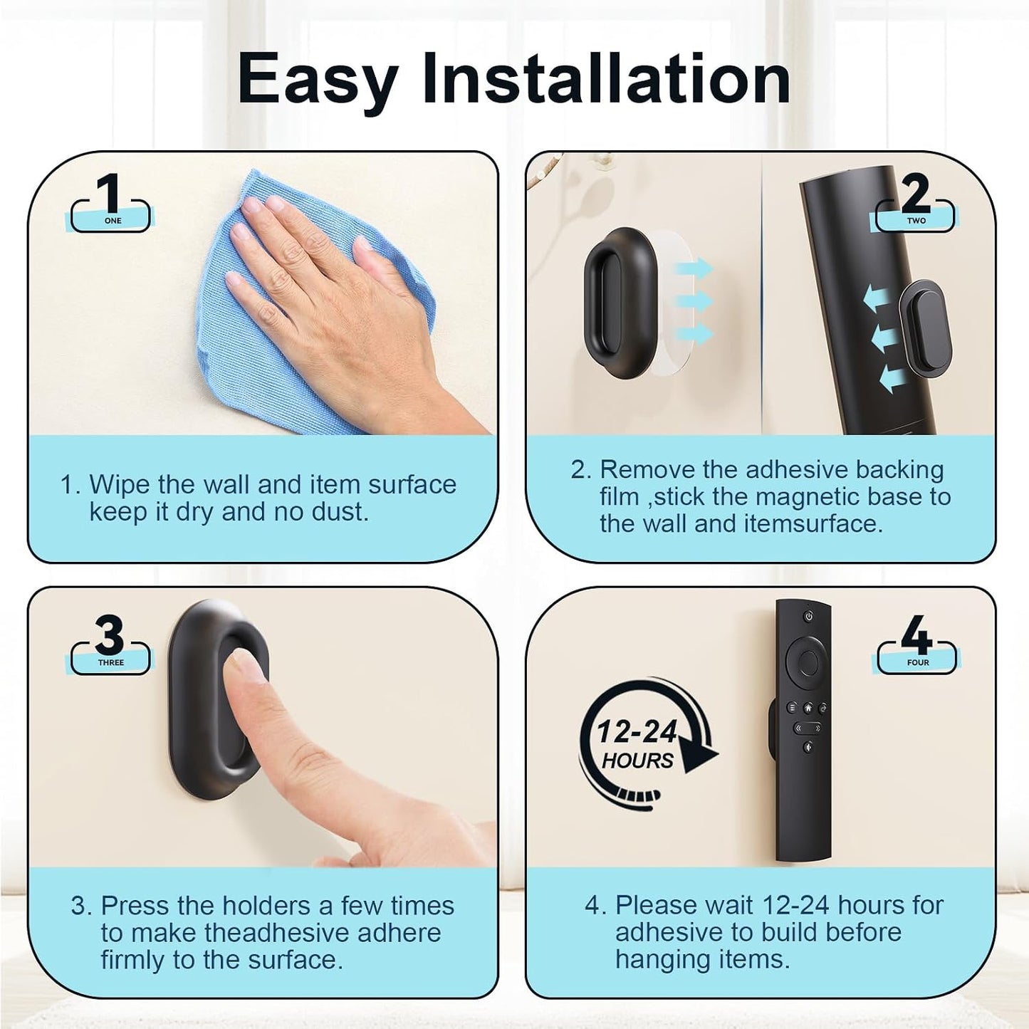6PCS Magnetic Silicone Remote Control Holder Wall Mount for TV Fan