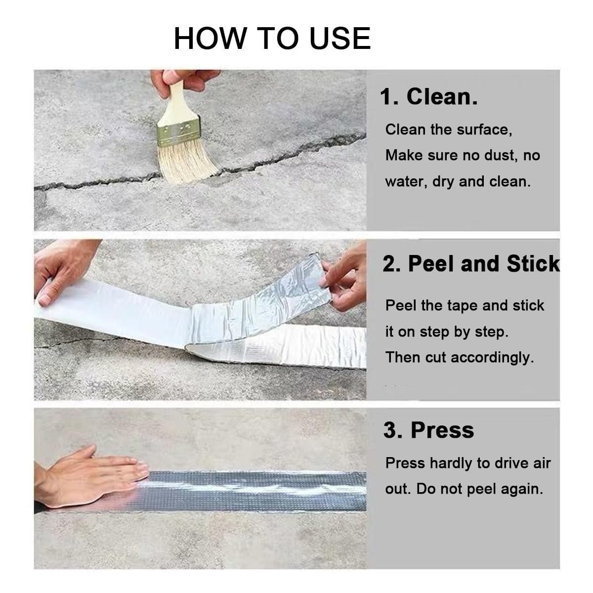 Butyl Waterproof Tape — 1.5mm Thick Aluminum Foil Repair Patch, UV-Resistant Pipe Sealing Tape