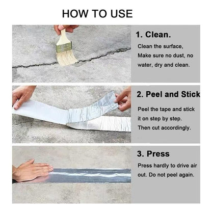 Butyl Waterproof Tape — 1.5mm Thick Aluminum Foil Repair Patch, UV-Resistant Pipe Sealing Tape