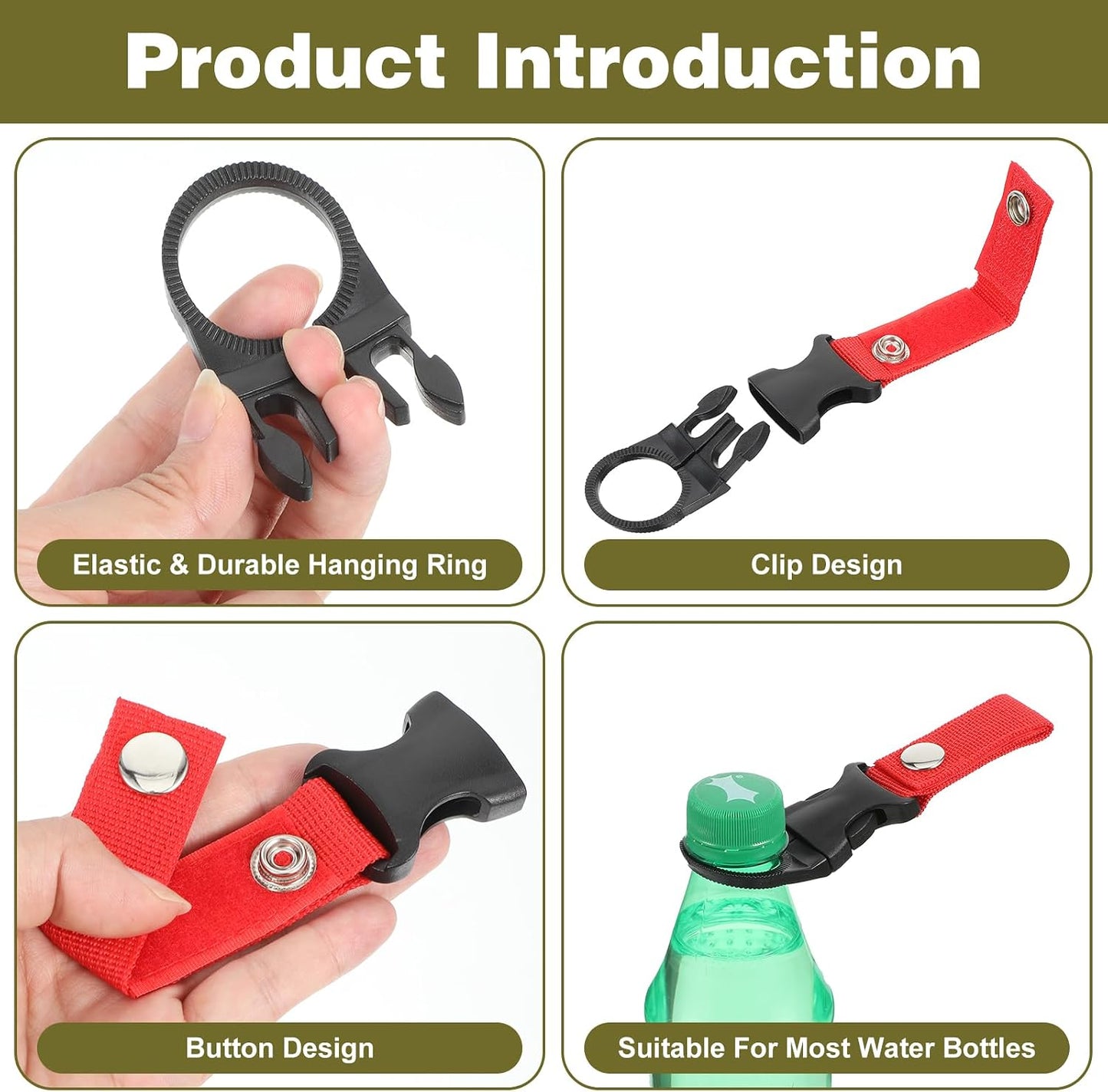4pcs Hanging Bottle Buckle Clip Carabiner Drink Holder Camping Accessory
