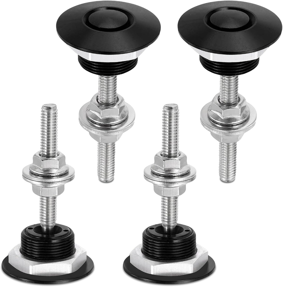 4Pcs 1.25 Inch Universal Aluminum Vehicle Hood Pins Silver Quick Release Lock Latch Bumper License Plate Lock Clip Diameter