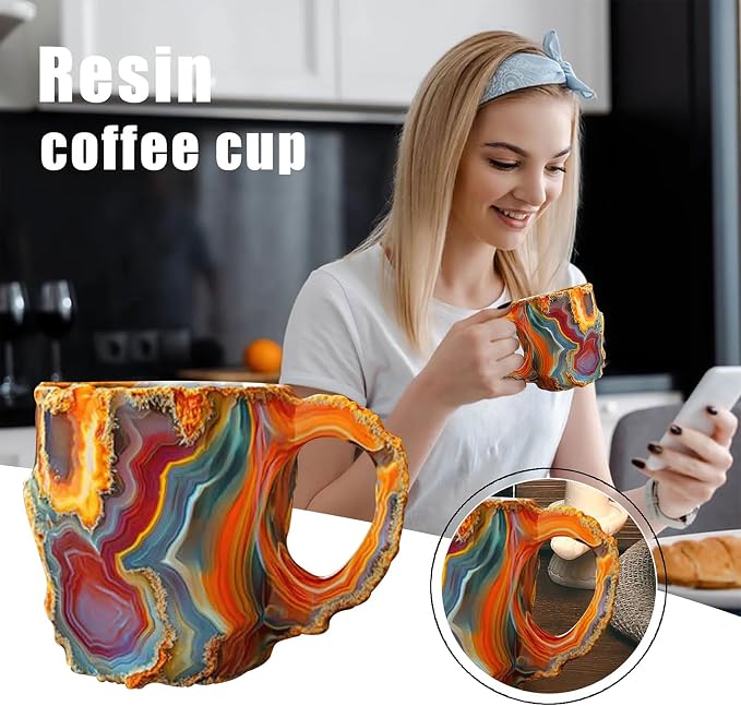 Natural Mineral Crystal Coffee Mug, Realistic 3D Mineral Crystal Coffee Mugs