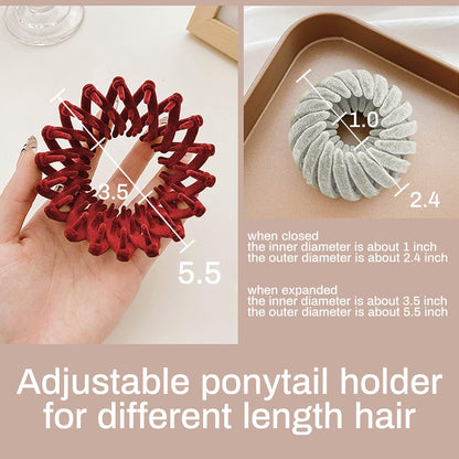 4Pcs Bird Nest Hair Claw Clips - Retractable Bun Maker Claw Clip