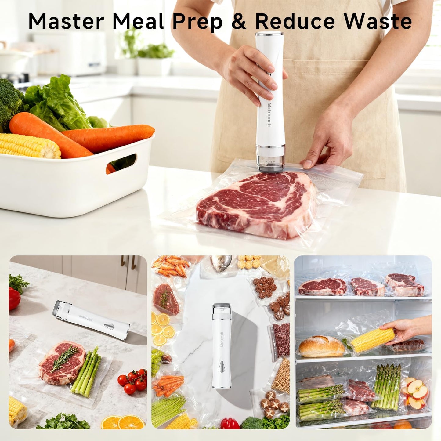 Handheld Vacuum Sealer for 10X Preservation & Fresh, Powerful 80Kpa