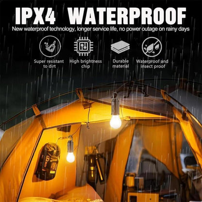 2PC Solar LED Camping Lantern with Hook– Hanging Tent Light, Waterproof, Adjustable Hanging & Clip, Rechargeable