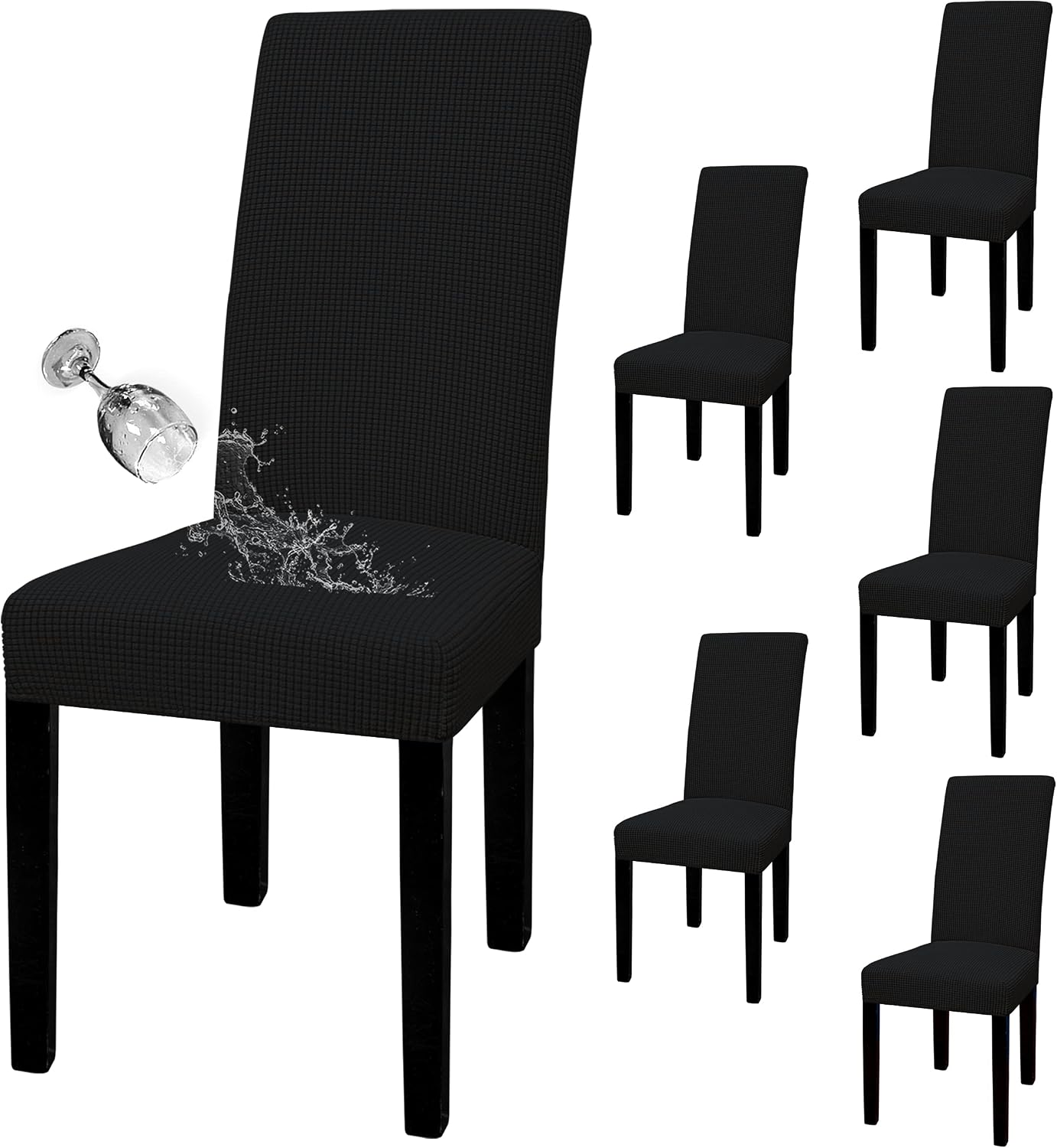 100% Waterproof Dining Room Chair Cover , Stretch Jacquard Parson Chair Slipcover