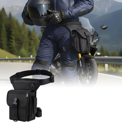 Drop Leg Bag– Waterproof Nylon Motorcycle Thigh Bag with Adjustable Strap & Zipper Pockets