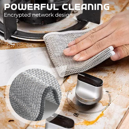 10Pcs Multipurpose Wire Dish Rags, Premium Scrubbing Non-Scratch Wire Dishcloths for Dishes