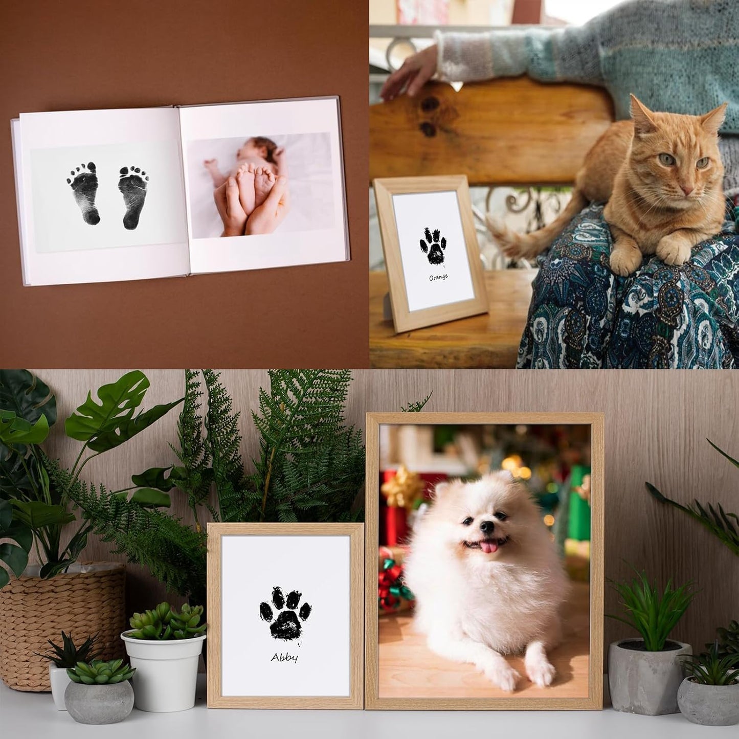 Paw Print Kit for Dogs & Cats, Inkless Pet Paw & Nose Print