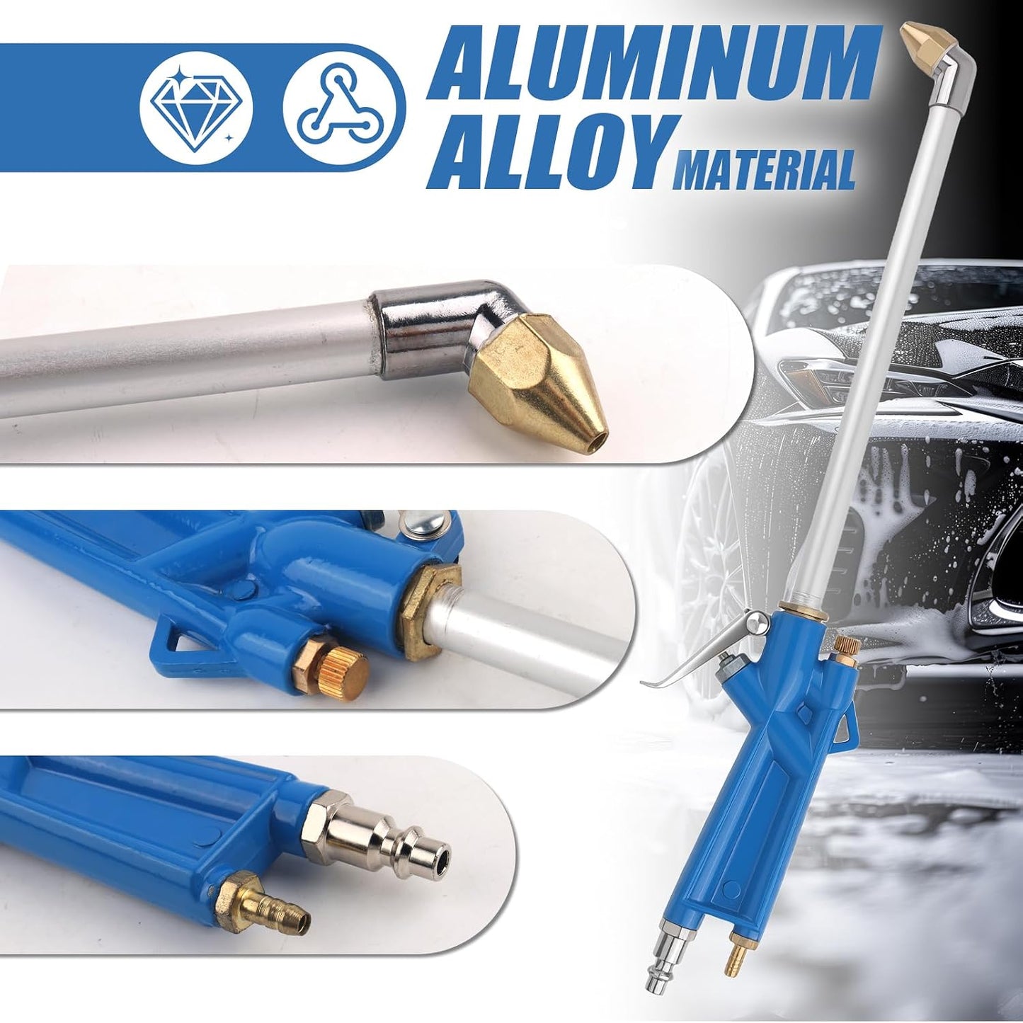 Pneumatic Engine Cleaning Tool with 3.93-foot Hose For Automotive Engine Dust Removal and Precision Cleaning