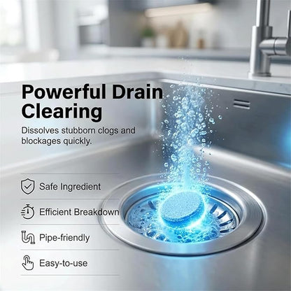 Strong Drain Effervescent Tablet, 2026 New Disposal Cleaner Tablets Eliminator Quickly Eliminates Odors