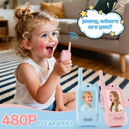 2Pack Video Walkie Talkies for Kids, Kids Walkie Talkies Video Chat / Video Calling