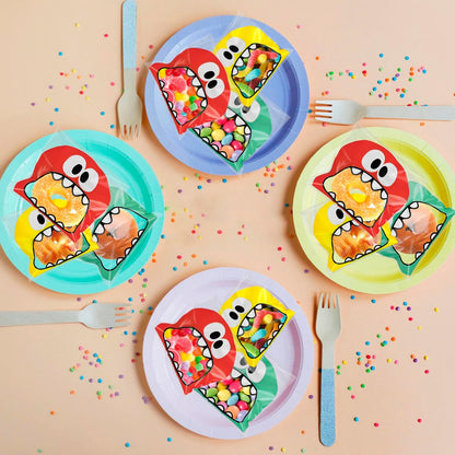 400PCS Cute Cookie Bags 4x4 Inch Self Adhesive Candy Bag Treat Bags