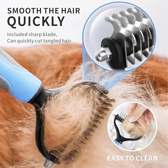 Dog Grooming Brush Hair Removal Comb For Dogs Cat Detangler Dematting Brush Grooming Tool