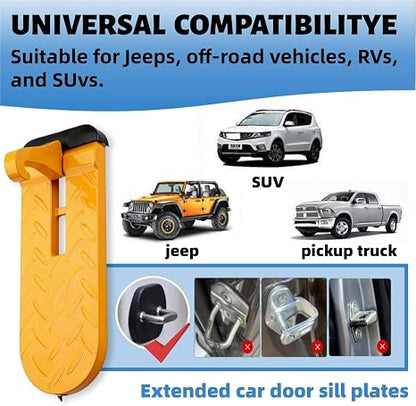 Car Door Step, Foldable Aluminum Alloy Roof Rack Door Step, Heavy Duty 500 lbs Capacity