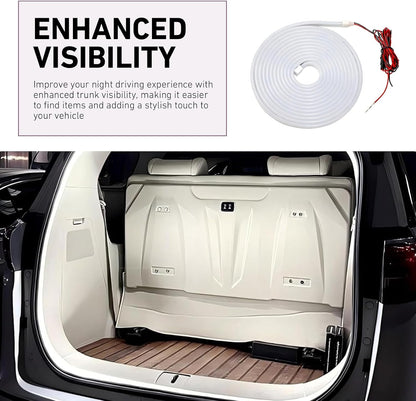 6.7FT Car Trunk LED Strip Light, Silicone Waterproof Flexible Trunk Cargo Ambient Lamp, Bright Cargo Embedded Lighting for Cars