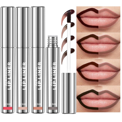 4 PCS/set Peel Off Matte Lip Liner, Transfer-proof Lip Stain