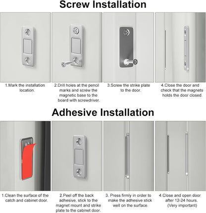 10 Counts Cabinet Magnetic Catch without Punching, Versatile for Cabinets, Drawers & Windows