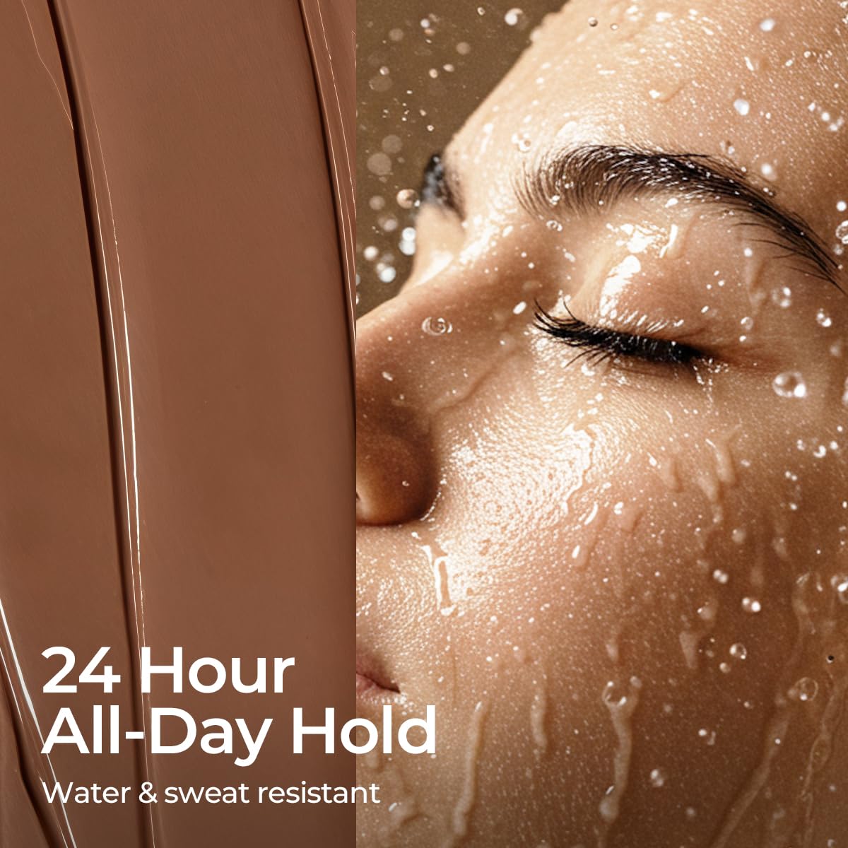 2Pcs 24H Lock Eyebrow Gel - Waterproof Brown Eyebrow Styling Gel with Built-in Brush