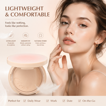 Matte Soft-Focus Oil-Control Pressed Powder – Natural, Long-Lasting, Waterproof, and Sweat-Resistant