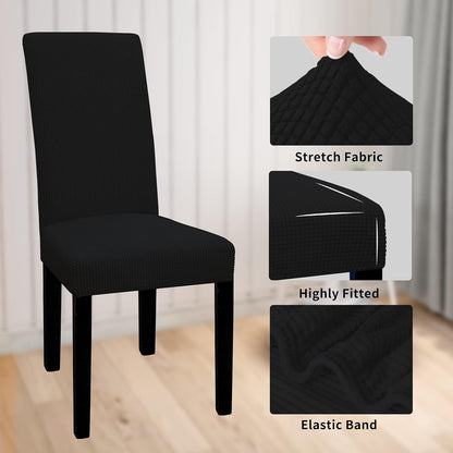 100% Waterproof Dining Room Chair Cover , Stretch Jacquard Parson Chair Slipcover
