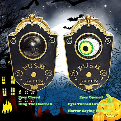 Halloween Doorbell, Haunted Doorbell Animated Eyeball with Spooky Sounds
