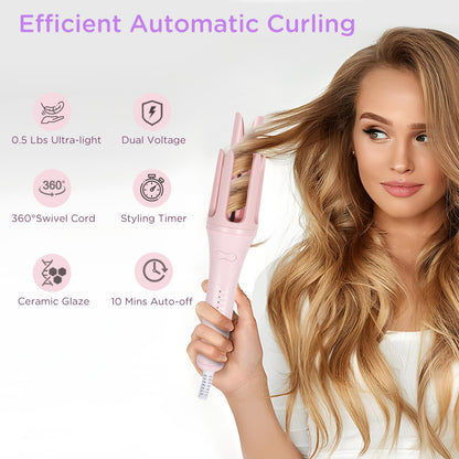 Automatic Curling Iron, 1.25 Inch Hair Curler with 4 Temp Fast Heating
