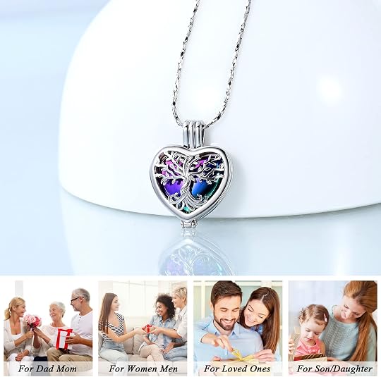 Tree of Life Urn Necklace for Ashes Heart Cremation Ashes Jewelry Memorial Jewelry Gift