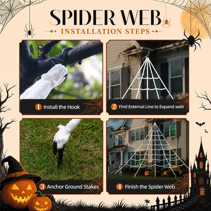 Halloween Decorations Spider Web Outdoor Giant Spider Décor