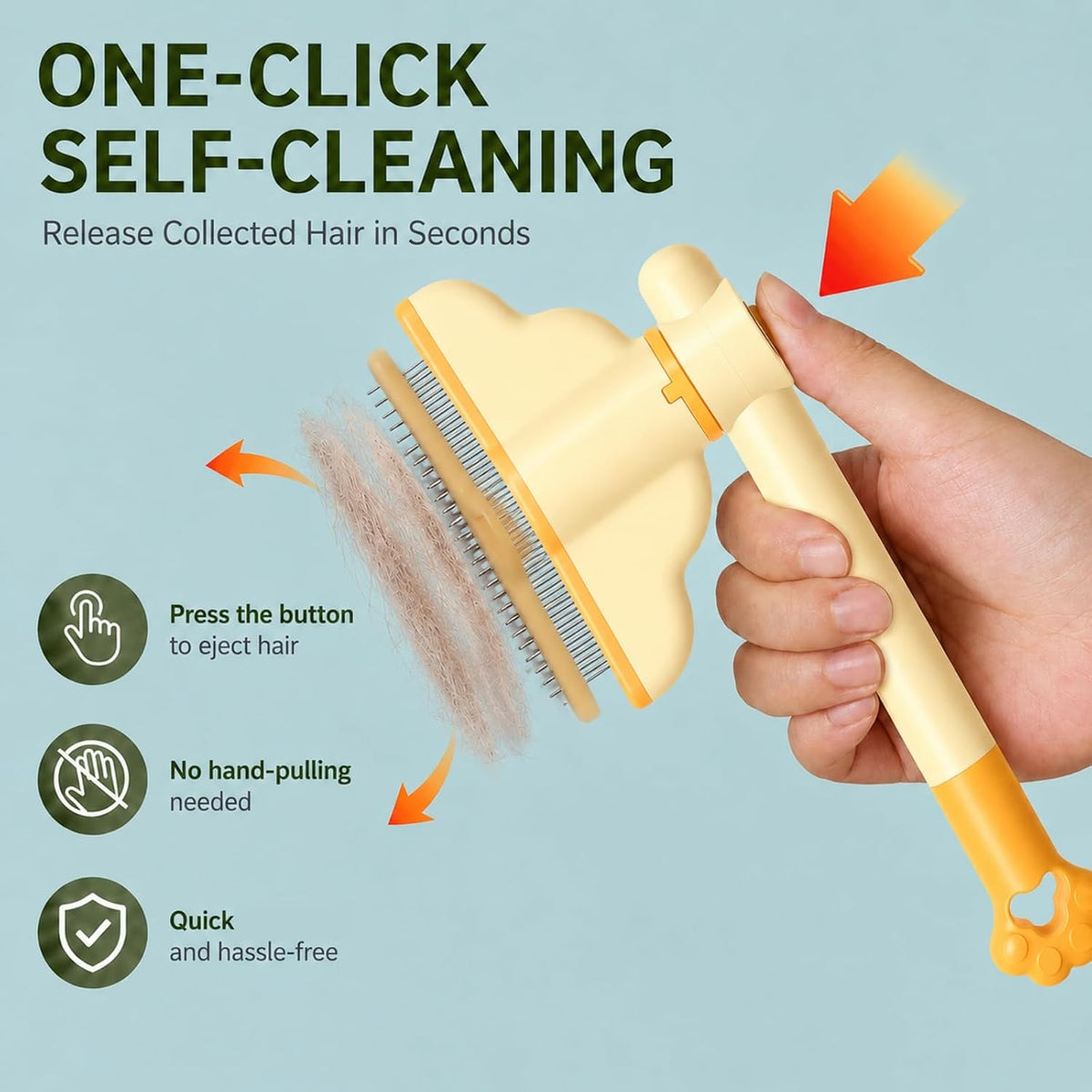 2PCS Flea Comb for Cats Dogs,Stainless Steel Rotate Brush Head Freely