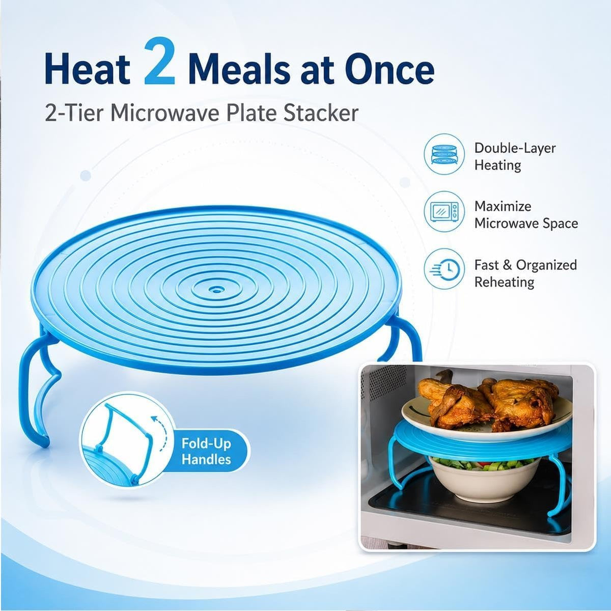 Microwave Plate Stacker, 3-in-1 Plastic Microwave Plate Holder