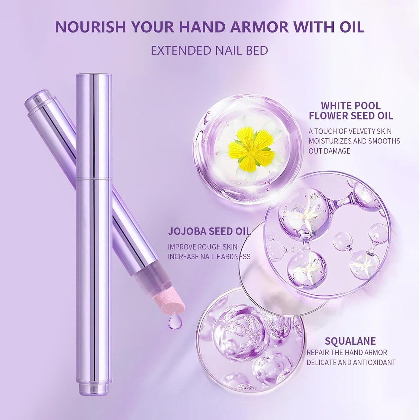 2PCS 3-in-1 Nail Care Pen, Cuticle Oil Cuticle Pusher Nail Oil Pen