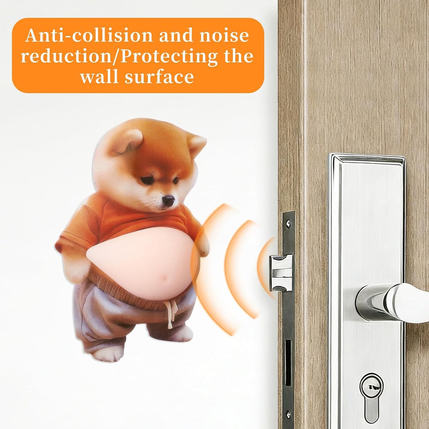 8PCS 3D Shiba Inu Dog Belly Sticker,Door Stopper Wall Protector