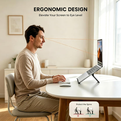 Portable Laptop Stand, 3-in-1 Magnetic Foldable Adjustable, for Desk