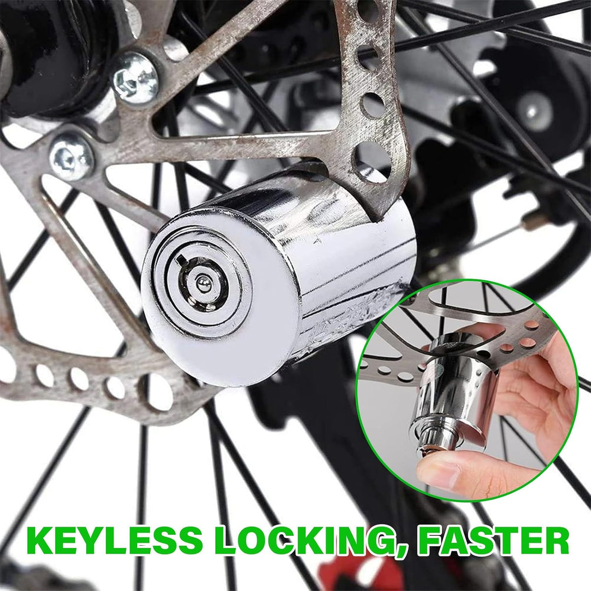 Motorcycle Disc Brake Lock, Anti Theft Motorbike Safety Brake Disk Lock with Two Keys