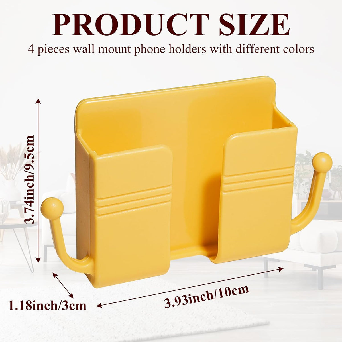 2Pcs Wall Mount Phone Holder Adhesive Wall Phone Mount Charging Stand and Remote Control Stand